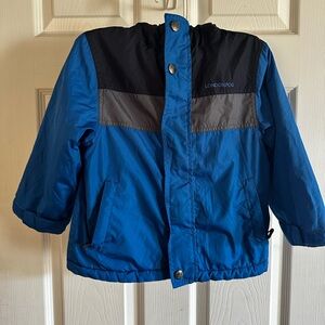 London Fog Jacket Full Zip Long Sleeve Hooded Fleece Lined Boys Blue